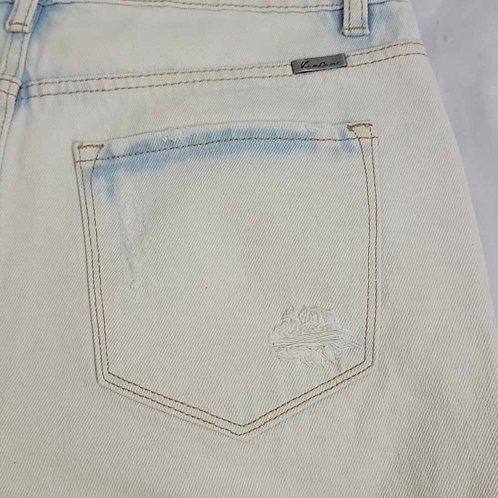 KanCan Diatressed High Rise Bleached Light Color Shorts Rolled Hem size Large - Picture 4 of 6